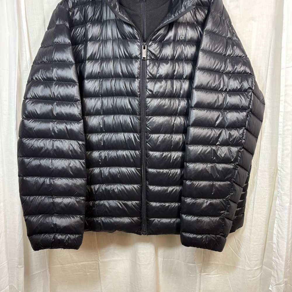 Calvin Klein Packable Down Hooded Zip Fleece Jacket Size XXL - Picture 3 of 13